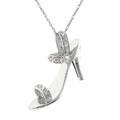 14k White Gold Diamond High Heel Pendant