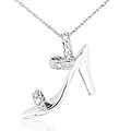 14k White Gold Diamond High Heel Pendant