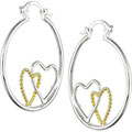 Sterling Silver Heart in Hoop Earrings
