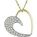 14k Two-tone Gold 1/4ct TDW Diamond Heart Necklace