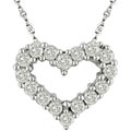 14k White Gold 1/2ct TDW Diamond Heart Necklace