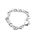 Sterling Silver Designer Heart Link Bracelet