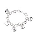 Sterling Silver Mod Hearts Charm Bracelet