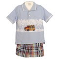 BT Kids Toddler Boy's Polo Shirt and Plaid Shorts Set
