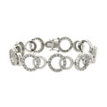 Sterling Silver CZ Geometric Circle Bracelet