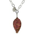 Murano Glass twisted Rustic Red Leaf Necklace
