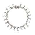 Sterling Silver CZ Dangling Tennis Bracelet
