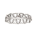 Sterling Silver Interlocking Heart CZ Bracelet