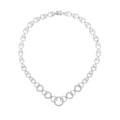 Sterling Silver CZ Geometric Circle Necklace