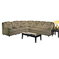 EuroSuede Sofa Sectional With Sofabed and Recliners