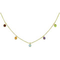 14k Gold Multi Gemstone Cleopatra Style Necklace