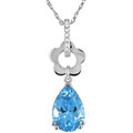 10k Gold Swiss Blue Topaz and Diamond Necklace