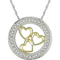 10k Two-tone Gold 1/10ct TDW Diamond Necklace