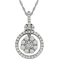 14k Gold 1/2ct TDW Diamond Flower Necklace (H-I-J, I1-2)
