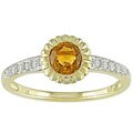 10k Gold Sapphire and 1/10ct TDW Diamond Ring
