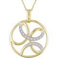 10k Yellow Gold 1/10ct TDW Diamond Circle Necklace