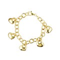 18k Gold over Silver Mod Heart Charm Bracelet