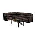 Chocolate Eurosuede Sectional with Sofabed and Recliners