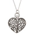 Sterling Silver Antique Finish Heart Necklace