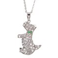 Sterling Silver CZ Scottie Dog Necklace