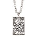 Sterling Silver Antique Finish Rectangle Necklace