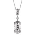 Sterling Silver Art Deco Cubic Zirconia Necklace