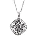 Sterling Silver Antique Finish Leaf Medallion Necklace