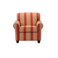 Mira 8-way Hand-tied Crimson Red Stripe Arm Chair