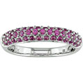 10k White Gold Pink Sapphire Band