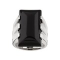 Sterling Silver Rectangular Black Onyx Ring