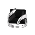 Sterling Silver Square Black Onyx Ring