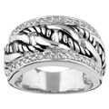 Sterling Silver Cubic Zirconia Chain Link Ring