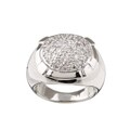 18k White Gold 7/8ct TDW Diamond Oval Dome Ring (G-H, SI)