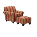 Mira 8-way Hand-tied Crimson Arm Chair and Ottoman