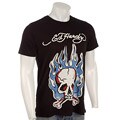 Ed Hardy Men's Flaming Skull Rhinestone T-shirt