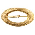 14k Yellow Gold Antique Buckle Brooch