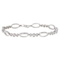 14k Gold 1ct TDW Round Diamond Three-Stone Tennis Bracelet (I--J, I3)