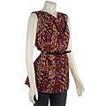 Spense Women's Sleeveless Belted Blouse