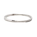 Sterling Silver CZ Cross-over Stackable Bangle