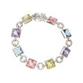 Sterling Silver Faceted Multicolor CZ Bracelet