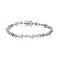 Sterling Silver CZ Fleur de Lis Bracelet