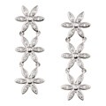 Sterling Silver Cubic Zirconia Daisy Drop Earrings