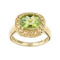 10k Yellow Gold Peridot and 1/8ct TDW Diamond Ring