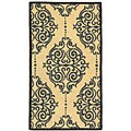 Hand-hooked Majestic Ivory/ Blue Rug (2'6 x 12')