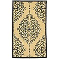 Hand-hooked Majestic Ivory/ Blue Rug (2'6 x 8')