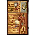 Hand-hooked Gone Fishing Rug (1'8 x 2'6)