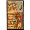 Hand-hooked Gone Fishing Rug (2'9 x 4'9)