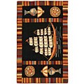 Hand-hooked Explorer Black Wool Rug (1'8 x 2'6)