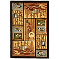 Hand-hooked Gone Fishing Rug (7'9 x 9'9)