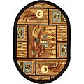 Hand-hooked Gone Fishing Wool Rug (7'6 x 9'6)